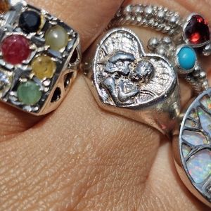 Mother and Child Signet Heart Ring